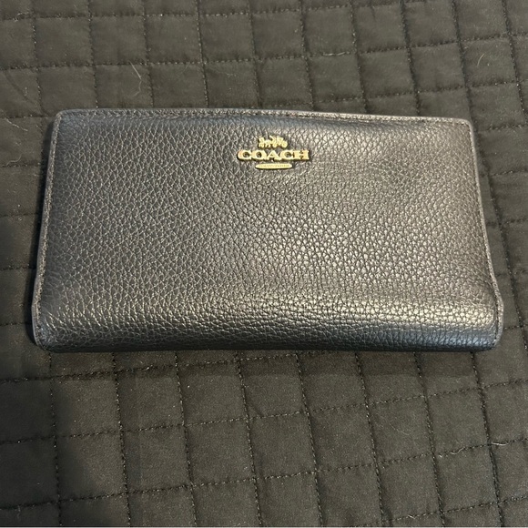Coach Black Textured Leather Clutch - Picture 1 of 7